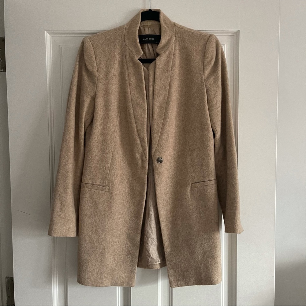 Zara tan blazer jacket fully lined viral favorite